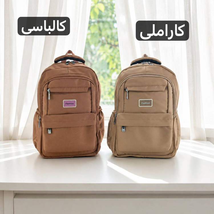 کوله پشتی مدرسه و دانشگاه کد 9388 | کوله جادار با ۶ جیب بیرونی