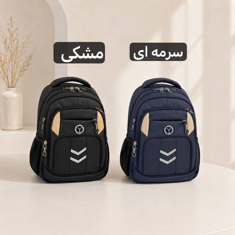 کوله پشتی مدرسه و دانشگاه مدل 9413 | برزنتی، جادار و 7 جیب